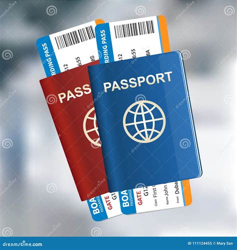 Two International Passports With Tickets On The Airport Background Air