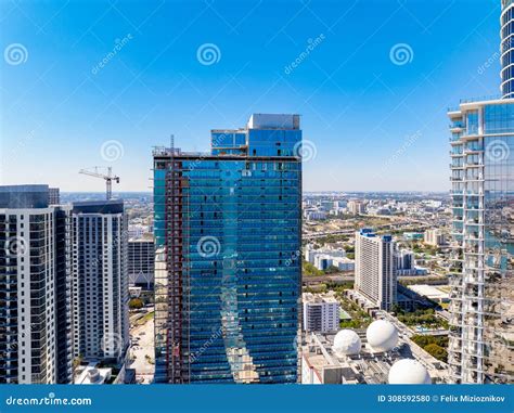 Aerial Photo Miami World Tower Under Construction Editorial Image