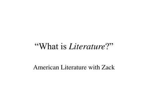 literature powerpoint