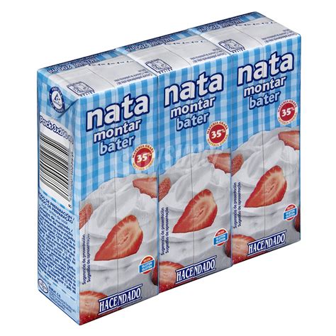 Hacendado Nata para montar Pack 3 x 200 ml - 600 ml