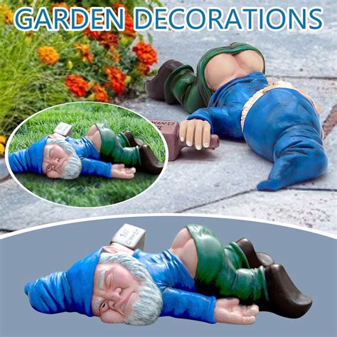 Funny Drunk Garden Gnome Durable Resin Statue For Outdoor Decor Yard