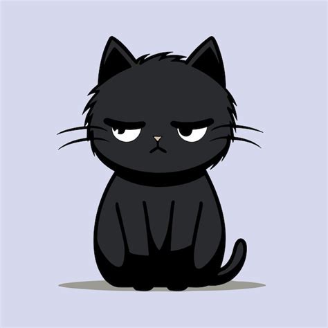 Premium Vector Vector Image Of A Grumpy Black Cat With Background