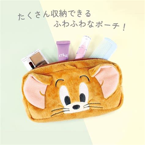 送料無料 トムとジェリー ぬいぐるみ ドアップペンポーチ ペンケース ペンポーチ ポーチ 筆箱 ふでばこ ケース 小物入れ 収納 メイクポーチ