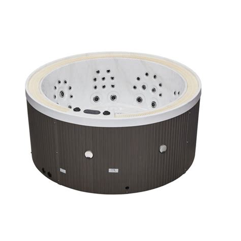 Luxury Spas 220 Volt 7 Person 52 Jet Acrylic Round Hot Tub With Ozonator In Charcoal Gray