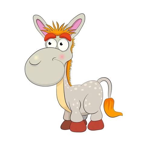 Vector Funny Cartoon Donkey Character Illustration Stock Vector Image