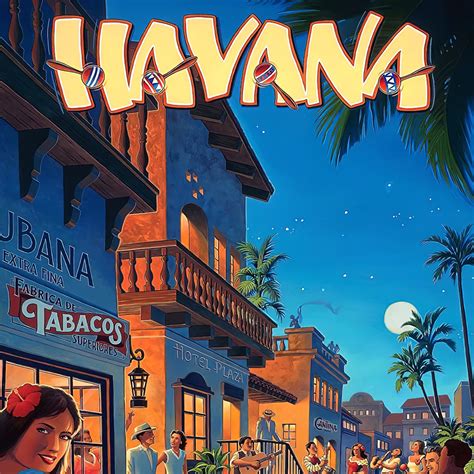 Havana Cuba Vintage Travel Poster Havana Print Vintage Poster Etsy