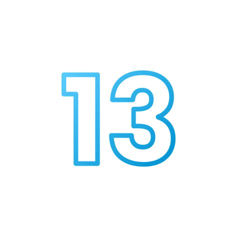 Number 13 Generic Gradient icon