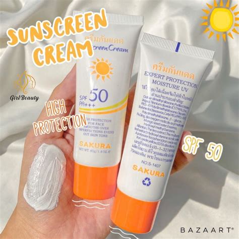 Sasimi Sakura Sunscreen Cream Spf 50 Pa 40g S 1407a Shopee Malaysia