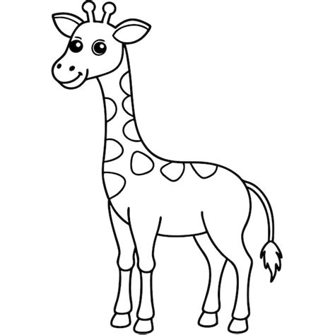 A giraffe with a black outline of a giraffe | Premium AI-generated vector