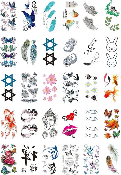 30 Sheets Star Of David Temporary Tattoo Awesome Fake