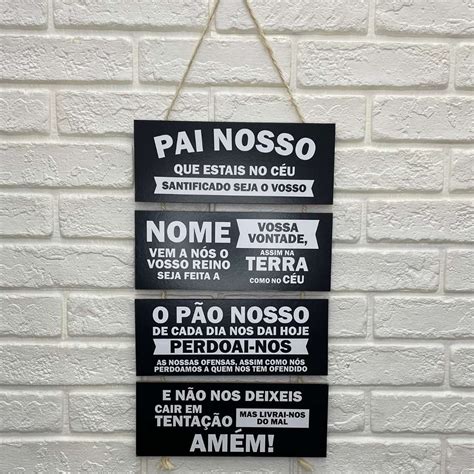 Placa Decorativa MDF Pai Nosso Pontual Decor