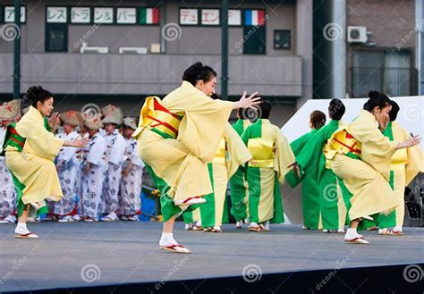 Japanese Festival Dancers Editorial Image Image Of Folk 12912605