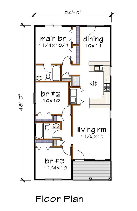 Cottage Style House Plan 3 Beds 2 Baths 1080 Sqft Plan 79 129