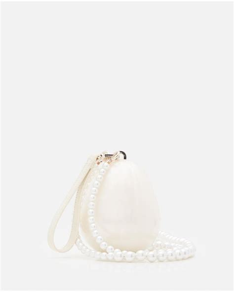 Simone Rocha Pearl Micro Egg Crossbody Bag In White Lyst