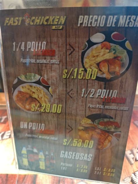 Menu at Fast Chicken restaurant, Arequipa, Av. Daniel Alcides Carrión 500