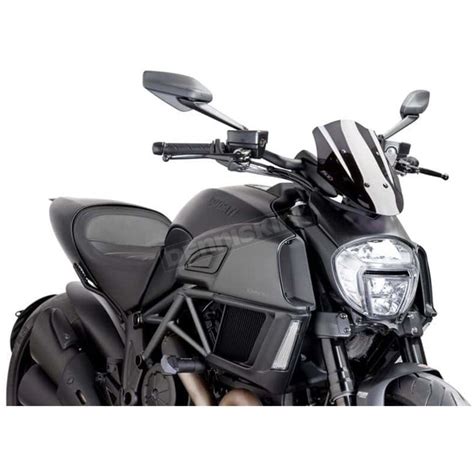 Puig Hi Tech Parts Dark Smoke Naked New Generation Sport Windscreen F For Ducati