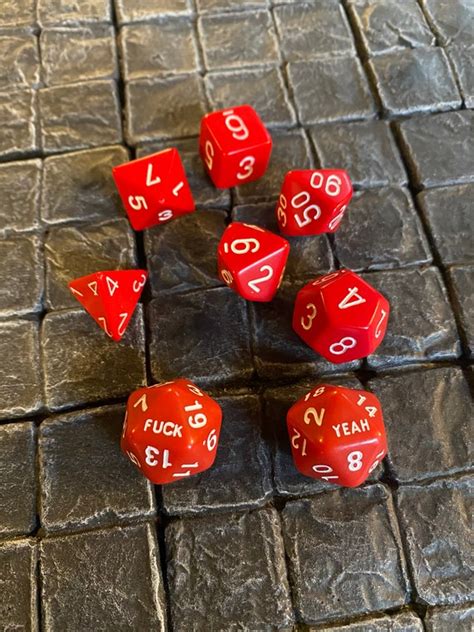 Red Set Of Fuck Yeah Dice Dice Total Dungeons And Etsy