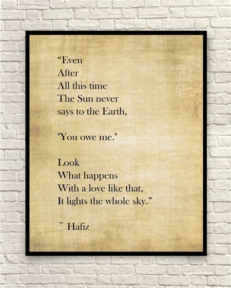 Custom Art Print Custom Poem Hafiz Quote Hafiz Poem Poetry Etsy