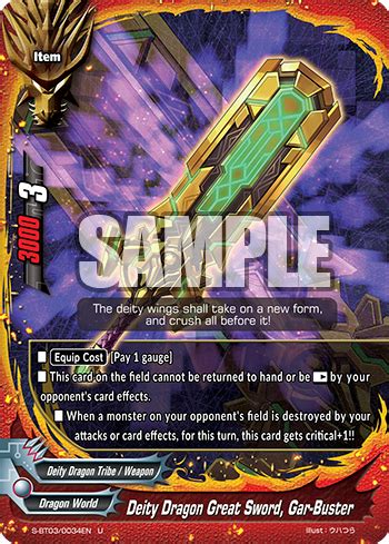 Deity Dragon Great Sword Gar Buster Open The Flag Buddyfight Database