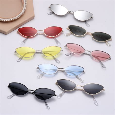 New Fashion Cat Eye Sunglasses Small Metal Frame Retro Sunglasses Trend