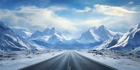 Snow Mountain Road Stock Photos, Images and Backgrounds for Free Download