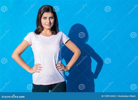 Beautiful Cheerful Young Girl Wearing Casual Clothes Standing Isolated