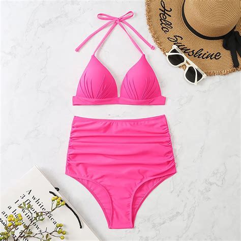 Idall Bikini Sets Bathing Suit Women S Split Swimsuit Simple Solid