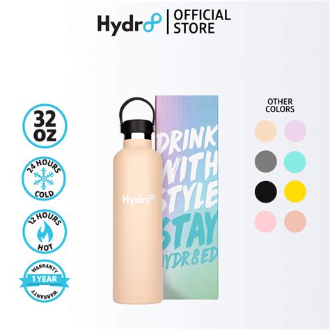 Hydr8 32oz Beige Standard Mouth Vacuum Insulated Flask Stainless Water Tumbler Hot Cold