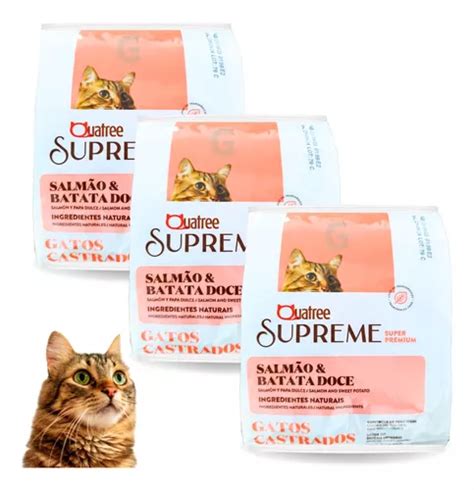 Kit 3 Ração Quatree Supreme Adulto Gatos Castrado 1kg MercadoLivre