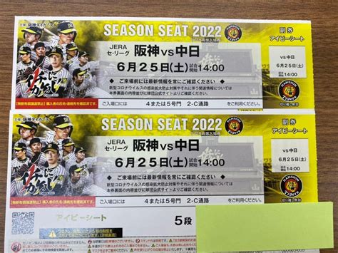 Yahooオークション 6月25日土 阪神 タイガース Vs 中日 甲子園