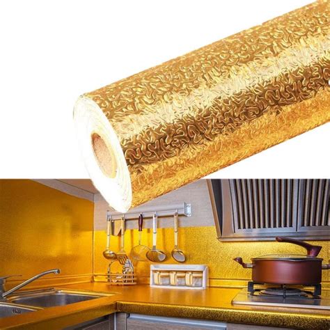 Simxen Gold Kitchen Contact Paper Backsplash Wallpaper Self Adhesive