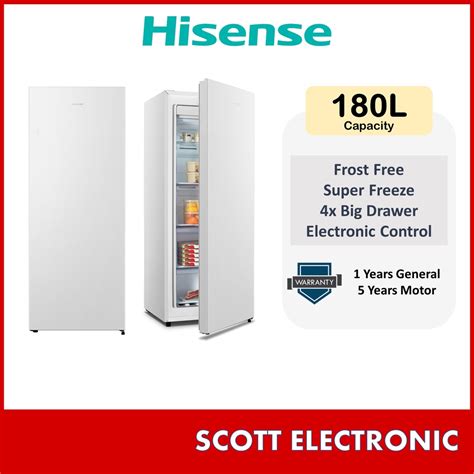 Delivery By Seller Kedah Penang Hisense 180L Frost Free Upright