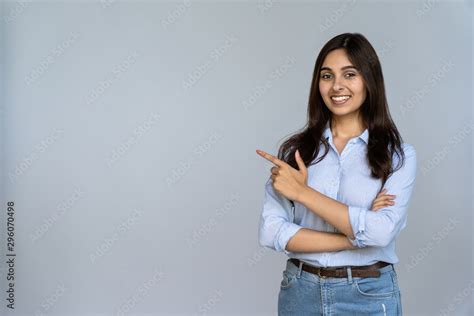 Confident Smiling Indian Young Woman Professional Student Customer