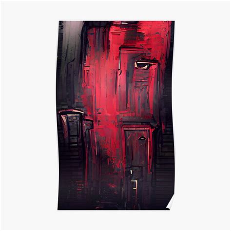 "Red Doors Creepy Art" Poster for Sale by CreepyKaleidopi | Redbubble