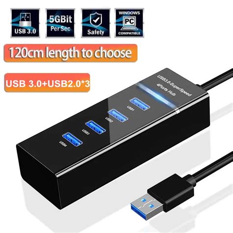 Elough Adaptateur Multi S Parateur USB Haute Vitesse 4 Ports Hub 3 0