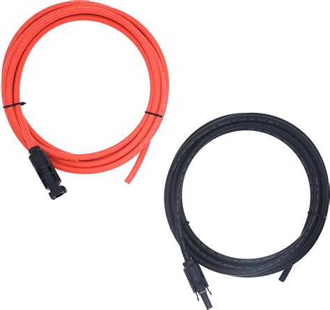 1 Pair Black Red 10awg Mc4 Solar Adaptor Cable Solar Panel Extension Cable Wire Mc4 Connector