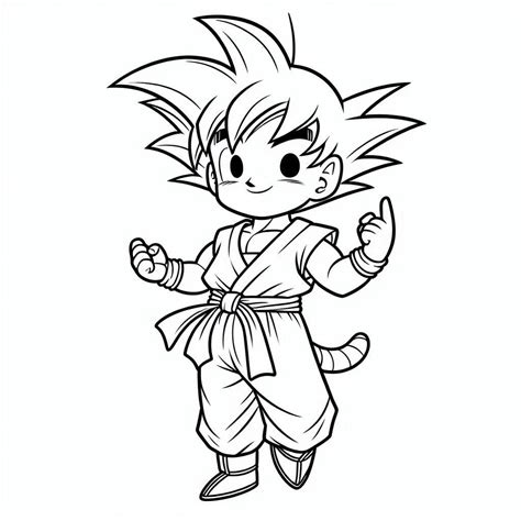 Kawaii Son Goku Zum Ausmalen Kostenlos Malvorlagen Und Ausmalbilder