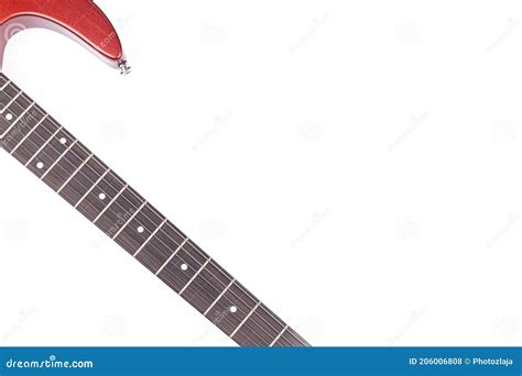 Guitar Neck With Frets Above White Background Stock Photo Image Of