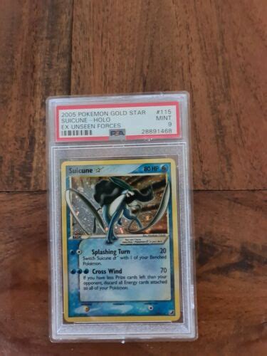 Pokemon BGS 9 Mint Suicune Gold Star EX Unseen Forces 115 115 PSA 9