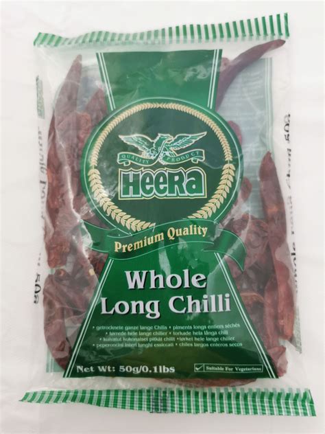 HEERA CHILLI WHOLE LONG 50G Myspiceshop Co Uk