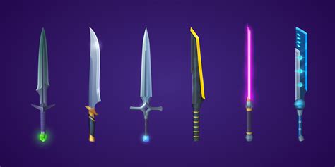 Medieval swords and futuristic laser weapons 14177805 Vector Art at ...