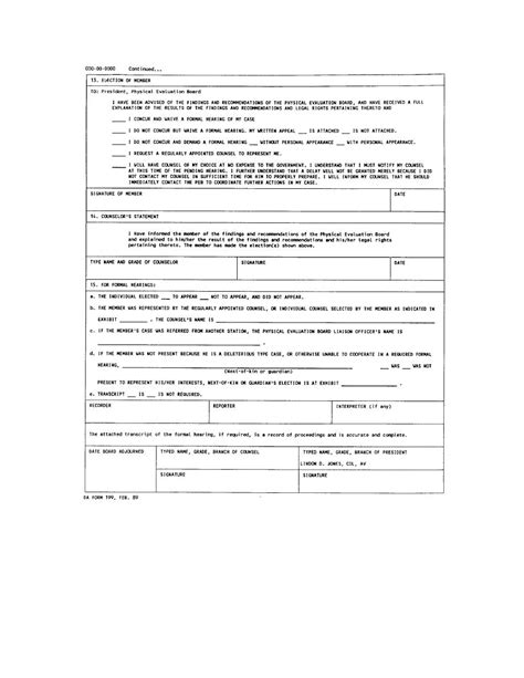 Figure Da Form Physical Evaluation Board Proceedings