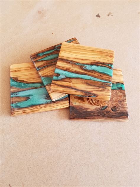 Wood And Resin Coaster Wooden Coaster Epoxy Coaster With Etsy