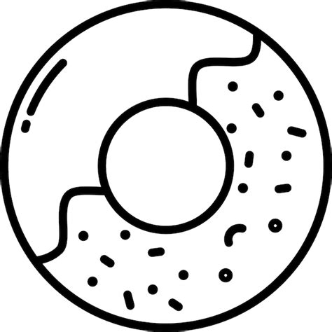 premium vector donut outline vector illustration