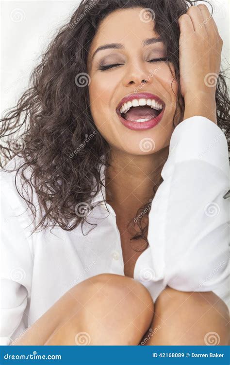 Sensual Laughing Happy Woman In Ecstacy Stock Image Image Of Brunette Hair