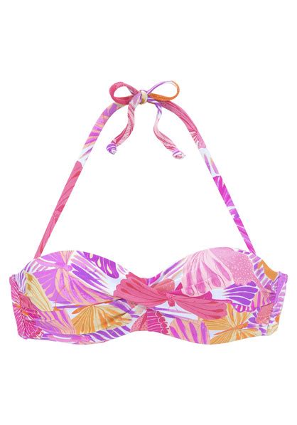 Sunseeker B Gel Bandeau Bikini Top Butterfly Lila Orange Cup B