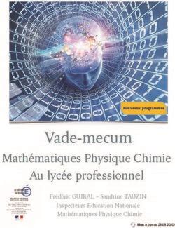 Vade mecum Mathématiques Physique Chimie Au lycée professionnel