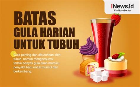 Infografis Batasan Gula Harian Pada Makanan Dan Minuman Manis