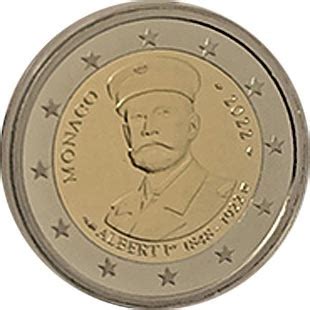 Euromunten Monaco 2022 2 Euro Proof Prins Albert I Hansmunt