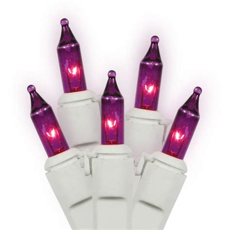 3 Pack - 50 Purple Lights White Wire 16ft. Christmas Set – BulbAmerica